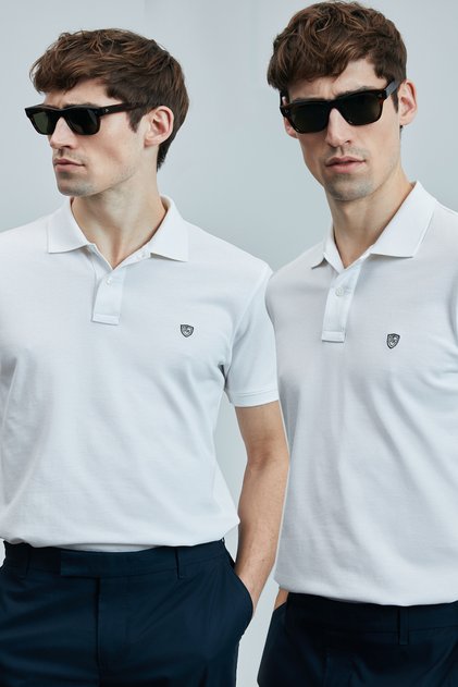 With Logo Cotton Comfort Fit Buttoned Polo Collar 2'Li t Shirt Men t Shirt 111040206S2