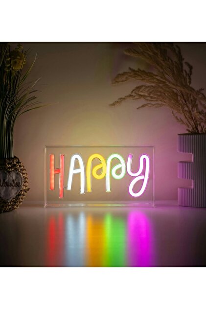 小物 neons Naturalove Happy Yazılı Neon Led Işık - Fiyatı, Yorumları