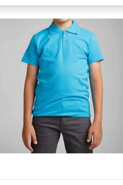 Children Girl-Boy Turquoise Short Sleeve 100% Cotton Daily and School Lakos