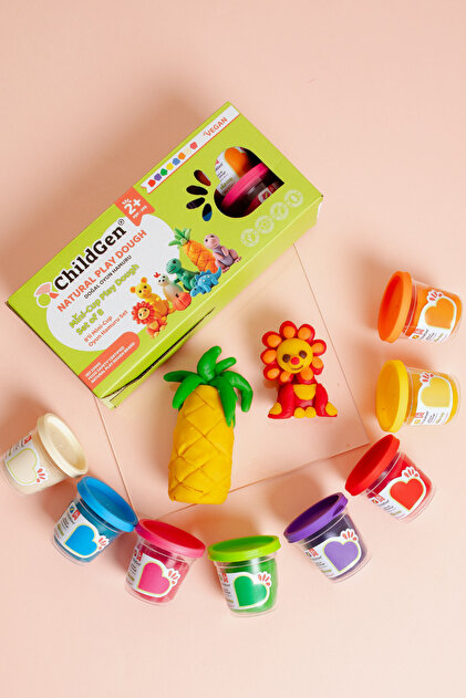 ChildGen Doğal Oyun Hamuru - Mini-Cup- 8'li Set (8x65gr) - Fiyatı
