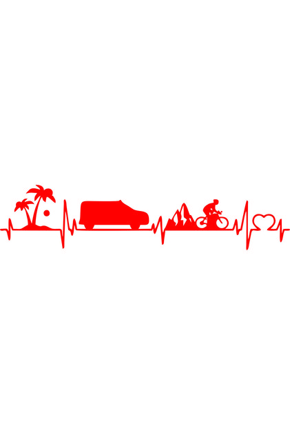 Holiday Camping Bike Pulse Caravan Car Sticker (100X23 cm)