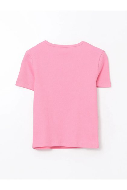 Crew Neck Girl's Crop T-Shirt