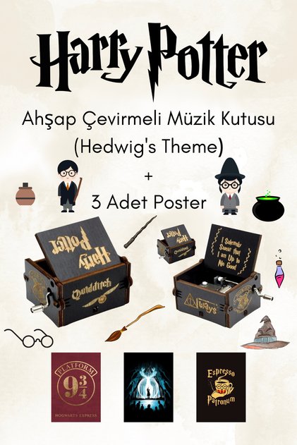 Harry Potter Çevirmeli Müzik Kutusu ve +3 Adet Poster Seti