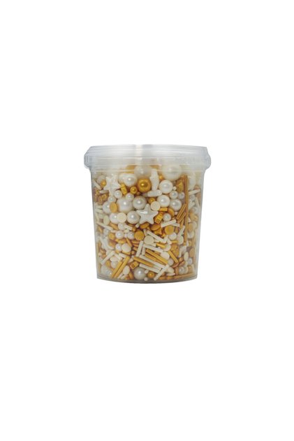WHITE, GOLD AND SILVER MIX STAR SHAPE - 80GR