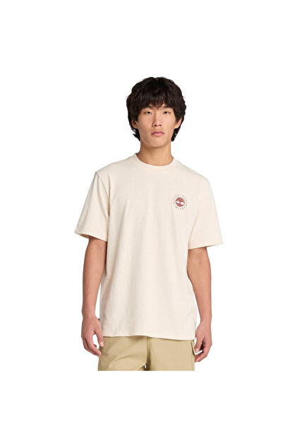 Timberland Washed Boot Lab Back Graphic Tee Erkek Bej Tshirt
