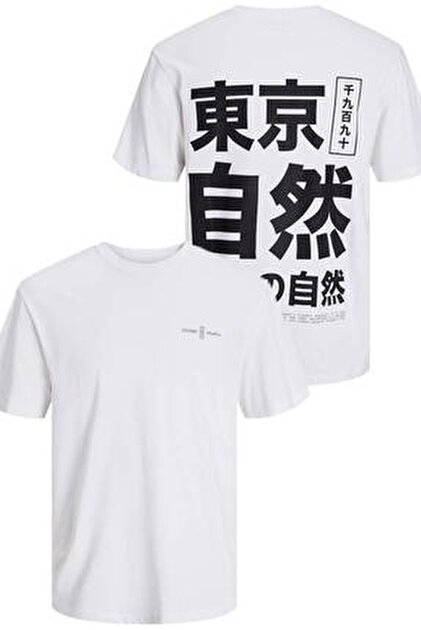Jack Jones Manchester Sketch Tee Ss Crew Neck Bright White