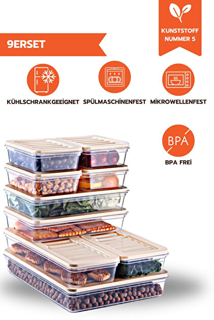 FRESHBOX 9-TEILIGE AUFBEWAHRUNGSBOX CREME