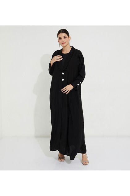 Neck Black Pleated