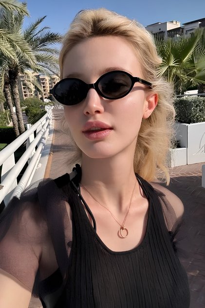 Oblamow Bat Unisex Metal Altın Siyah Degrade Güneş Gözlüğü
