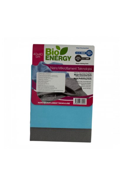 Bioenergy 2-Piece General Cleaning Cloth Gray + Blue