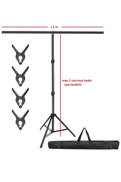150*200cm T Stand Bar Fon Perde Pvc Tutucu Background Backdrop Çekim Standı T-shape