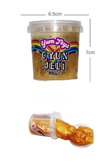 Slime Metalik Parlak Slime Eğitici Oyun Seti- Ce Belgeli- 1 Adet Sarı Renk