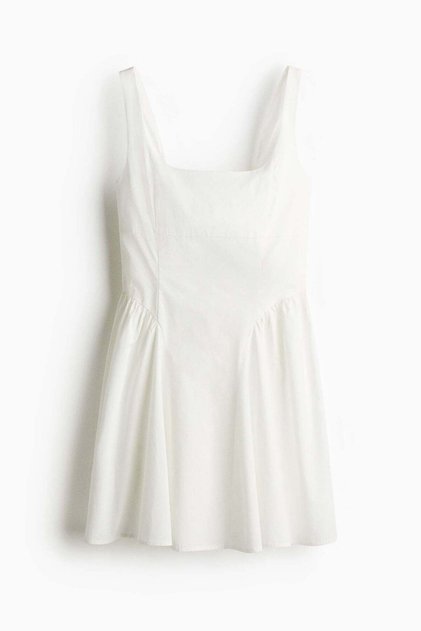 Open-back cotton poplin dress