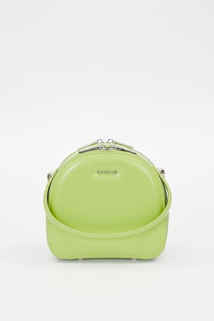 Green Double Zipper Shoulder Bag