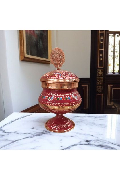 Bakır Şekerlik Bakır Çikolatalık Saf Bakır Küçük Boy El İşlemeli Bakır Gondol 16 CM