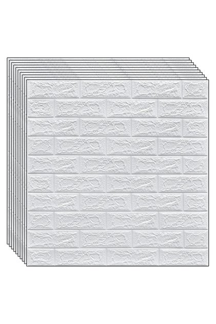 Set 10 X Tapet Autoadeziv 3d , Pentru Tavan/perete, Design Caramida, Waterproof, Ajustabil