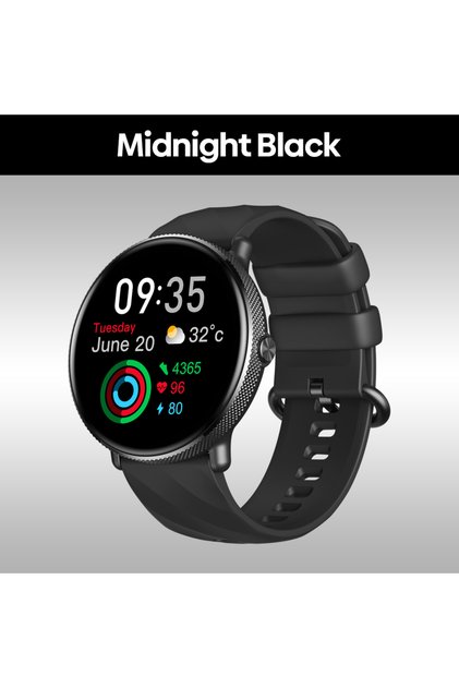 Midnight Black Zeblaze GTR 3 Pro AMOLED Display Make/Answer Phone Calls Smart Watch 316L Stainless S