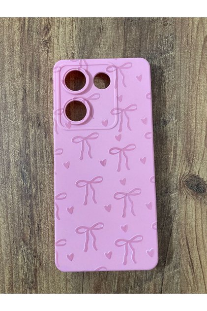 Tecno Camon 20 Pro 4g Ribbon/Bow Printed Inside Velour Silicone Phone Case (Compatible with Ck7N)