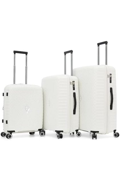 Hard-Shell Travel Luggage Set of 3 with Double Spinner Wheels and Digital Lock (3-Piece Set, W
