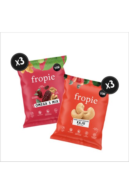 Fropie Yağsız Kavrulmuş Kaju & Omega 3 Mix Kuruyemiş 6'lı Karışık Set