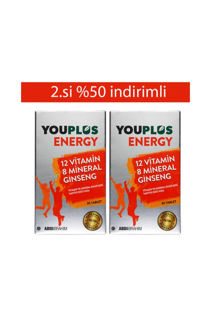 ABDİİBRAHİM Youplus Energy 30 Tablet - İkincisi %50 - Fiyatı