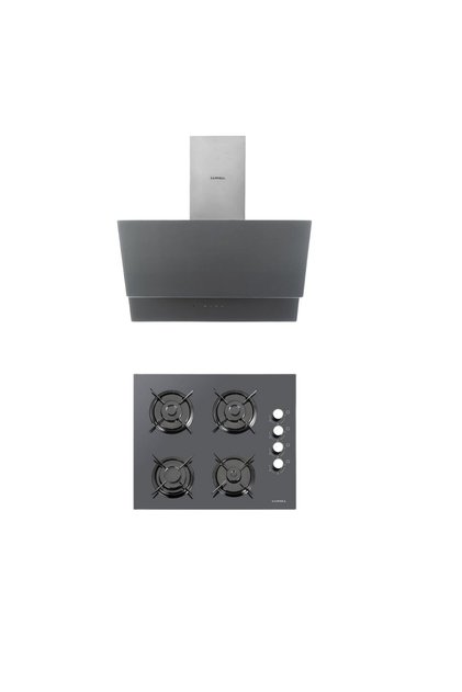 2'li Metalik Gri Cam Set (DA88 Davlumbaz - Ocak)
