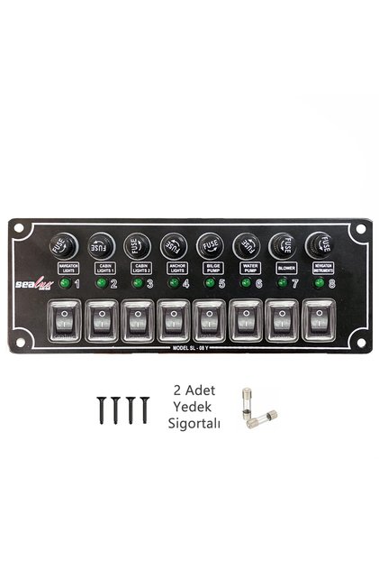 SomayStore Tekne Switch Panel Kontrol Paneli Yatay Model Sealux 8