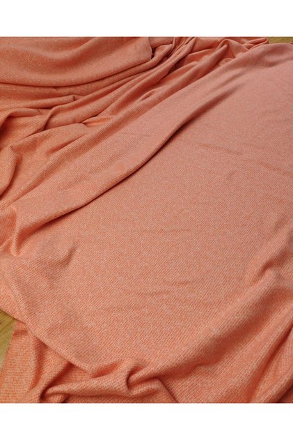 Jacquard , Fine, Tight Knit, Stretchy , Soft, Pink-Orange Color, Width: 150 cm