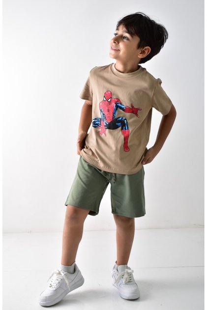 Boys Printed T-shirt Shorts Set