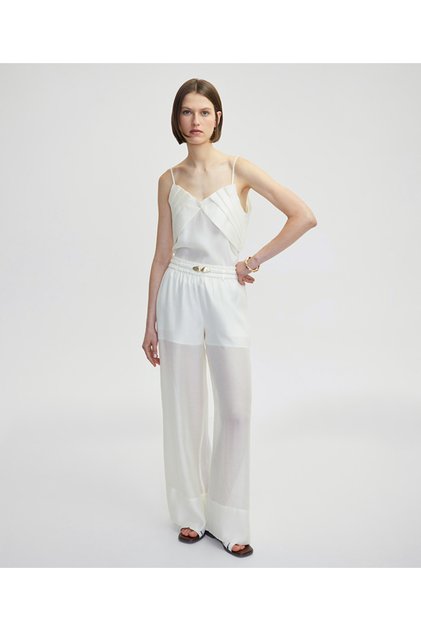 Metal tokalı wide leg fit pantolon