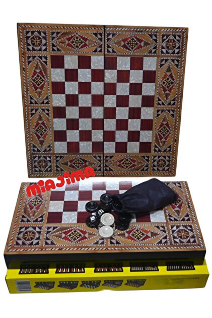 Miajima Klas Büyük Boy Kaplama Lüx Tavla Takımı Şok Fiyat - Fiyatı