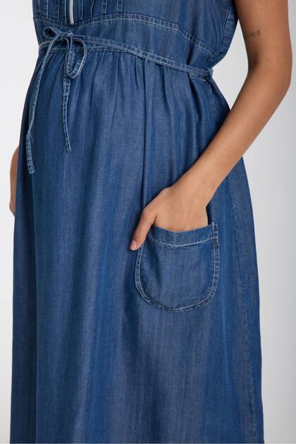LİYACA Thick Strap Maternity Jeans Dress- Trendyol