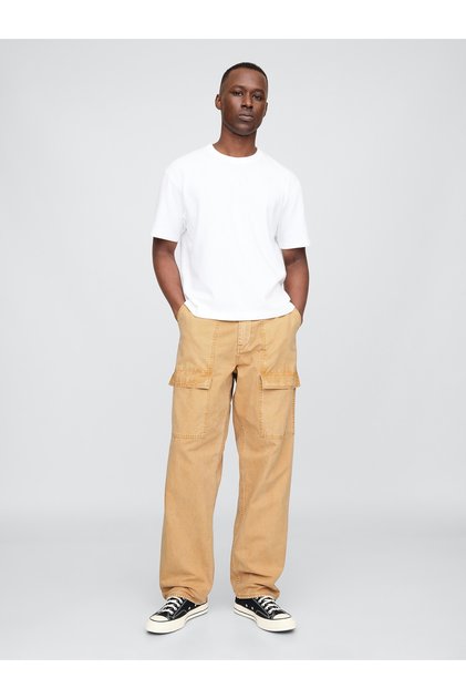 Erkek Sarı Baggy Utility Pantolon