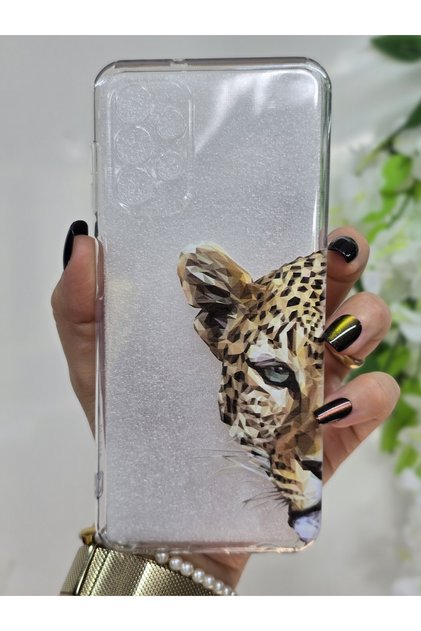Samsung Galaxy A32 Compatible Leopard Pattern Transparent Phone Case