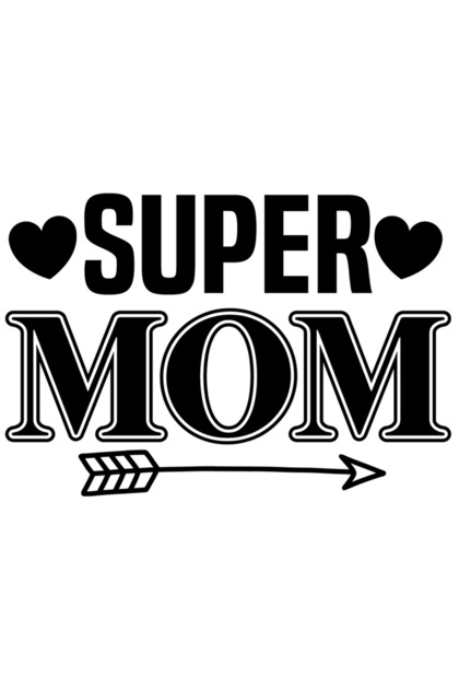 Sticker Eticheta 40CM Exterior cu inimi pentru mame bune si iubite cu mesajul "Super mom" mama