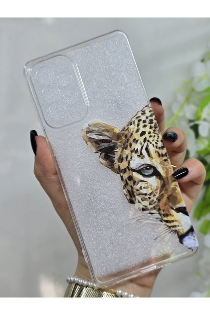 Samsung Galaxy A52 Compatible Leopard Pattern Transparent Phone Case