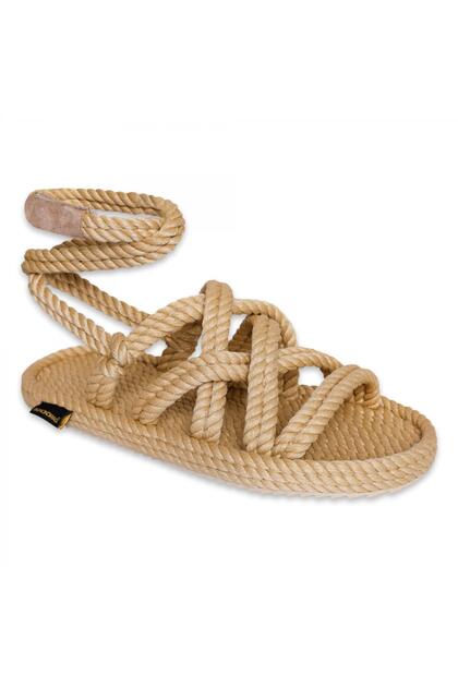 Roman Rubber Sole Rope Beige Women's Sandals