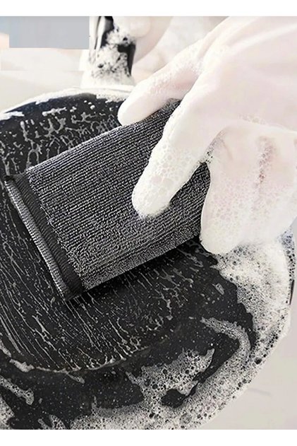 (4 Pieces) Stainless Magic Dish Sponge with Black Inox Wire