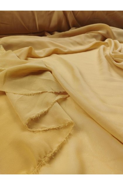 Pastel Tone Chiffon between Mustard Yellow: 150 cm