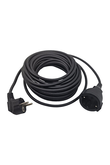 Cablu prelungitor, cupla si stecher, impamantare, negru, 10 m