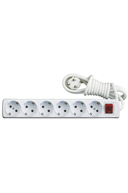 Prelungitor, cu intrerupator si led, 3 m, 6 prize