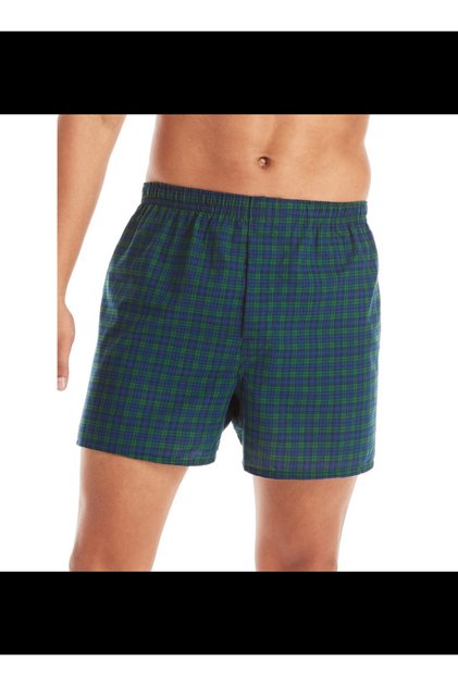 Boxer Mens Hanes P3 Tartan WM Footprint 833P3-Assorted/S