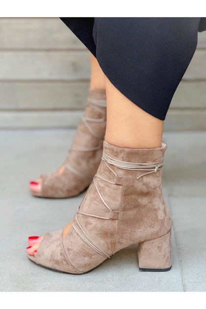 Smile Mink Suede 5 cm Heel Summer Boots Sandals