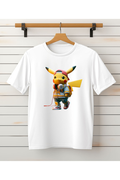 Charisma Pikachu Printed Crew Neck Unisex T-Shirt/T-Shirt (One Piece Price.)