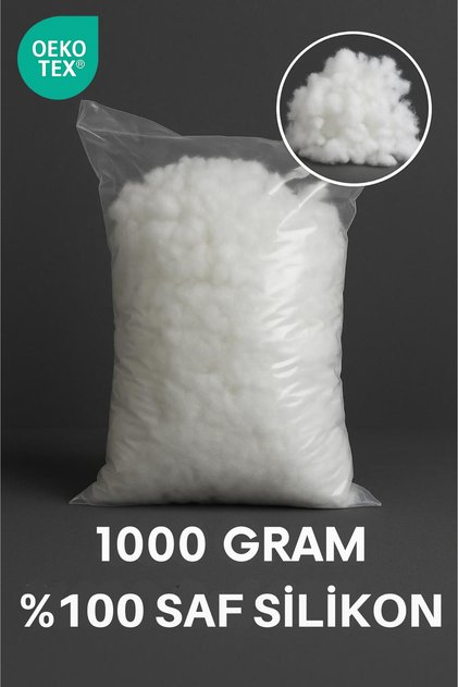 100% Pure Silicone 1000Gr Silicone Fiber Filler – for Pillows, Throw Pillows, Quilts and Toy Filling