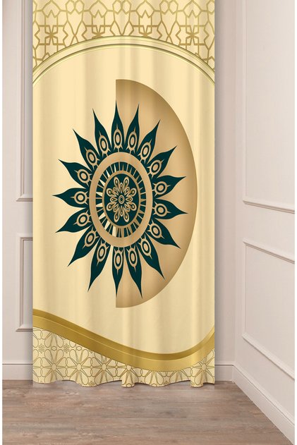 Mandala Hippie Yoga Meditation Ethnic Antique Patterned Digital Printed (Single Wing) Modern Stylish Background Curtain