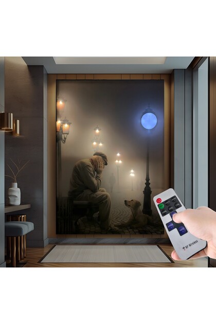 Led Işıklı Uzaktan Kumandalı Yalnızlık Kanvas Tablo