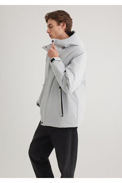 Pro Hooded Gray Jacket Loose Fit / Loose Relaxed Fit 0110561 -70075