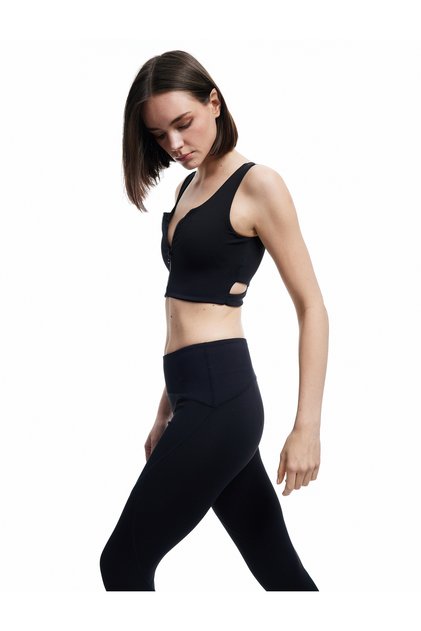 High Waist Slim Fit Stitching Detailed Interlock Sports Leggings