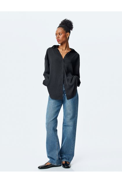 Classic Collar Long Sleeve Oversize Shirt